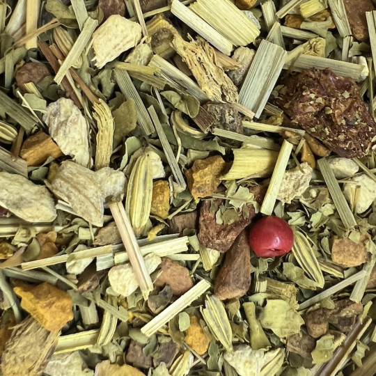 Assemblage du thé Seven'teas, une tisane au gingembre - Chris'teas Bordeaux