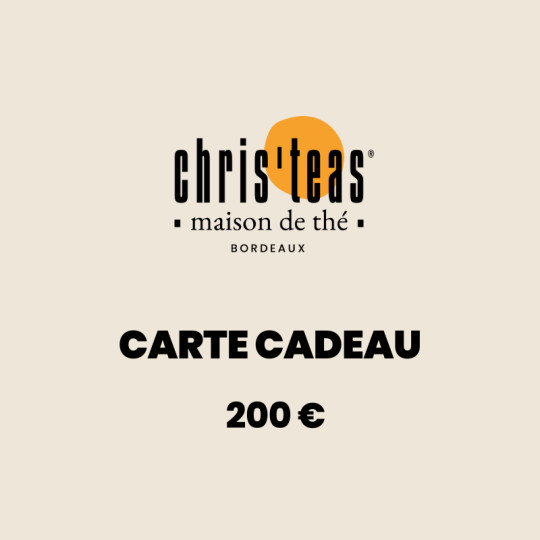 Carte cadeau de thé à offrir à vos proches : 200 euros
