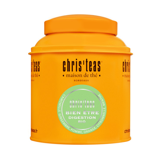 Boite Chris'teas 125g du thé "Bien-Être Digestion", camomille et gingembre