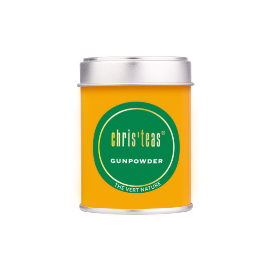 Boite découverte 25g du thé Gunpowder en vrac, un thé vert roulé
