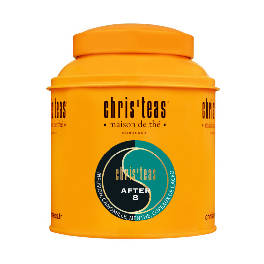 Boite Chris'teas 125 g :  after eight, infusion camomille, menthe et chocolat