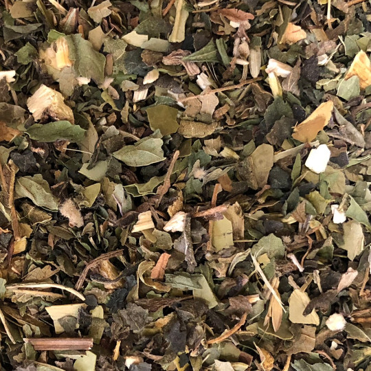 Assemblage en vrac de la gamme bien-être : "Bien-Être Détox", maté, ortie, menthe et citron