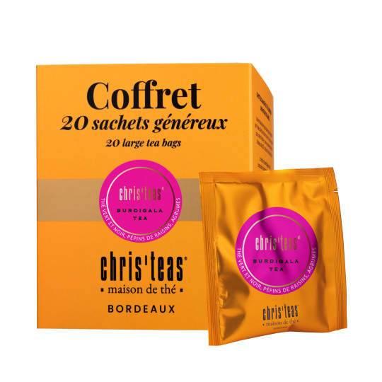 Coffret de 20 sachets de thé noir Burdigala Chris'teas