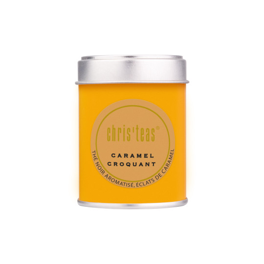 Boite découverte 25g du thé Classique Caramel croquant, un thé noir et morceaux de caramel croquant