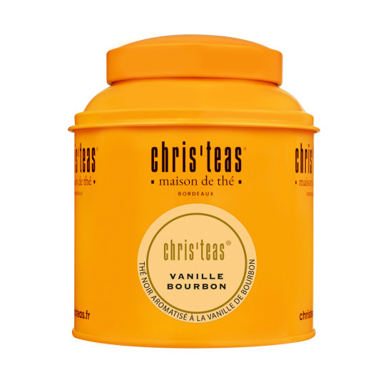 Boite Chris'teas 125g du thé Classique Vanille bourbon, un thé noir et gousse de vanille