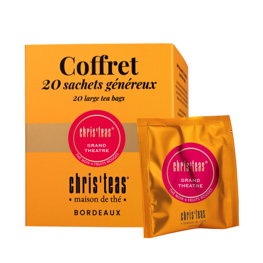 Coffret de 20 sachets de thé noir aux fruits rouges Grand Théâtre Chris'teas