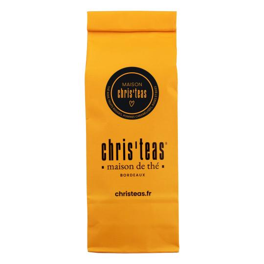 Pochette 100g du thé en vrac "Maison Chris'teas", un thé semi-fermenté aux fruits rouges vanillés