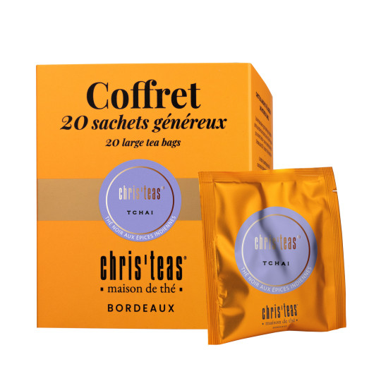 Coffret de 20 sachets généreux de thé Tchai