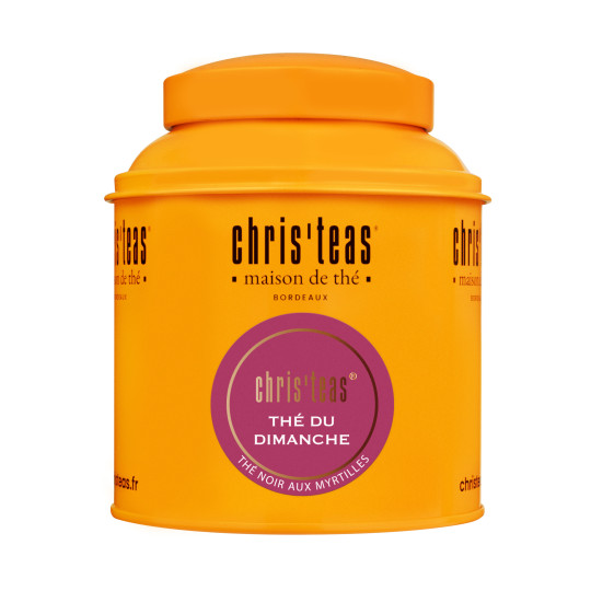 Boite Chris'teas de 125g du thé du dimanche ; thé noir à la myrtille