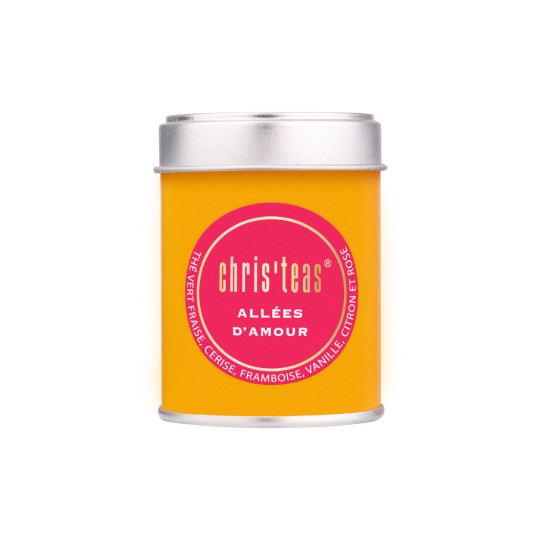 Boite découverte 25 g : thé Allées d'Amour : un thé vert à la fraise