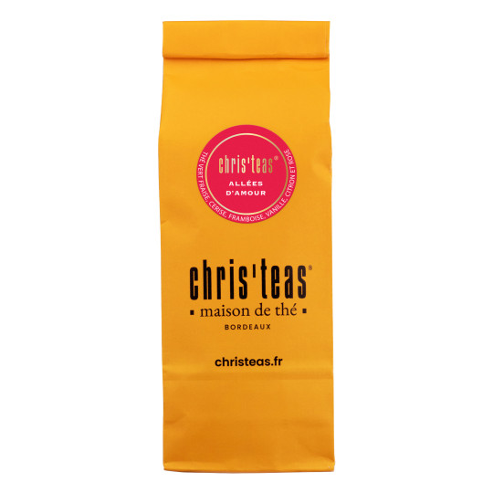 Pochette 100 g : thé Allées d'Amour : un thé vert à la fraise