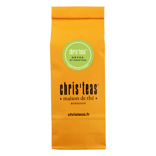 Pochette Chris'teas 100 g du thé détox : maté, écorces d'orange et de citron vert