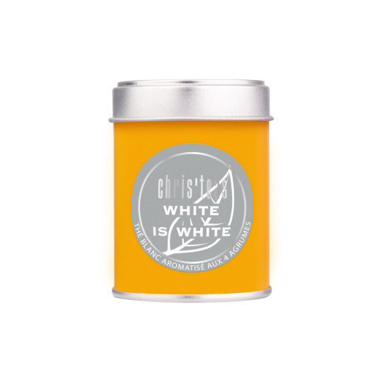 Boite découverte 25 g du thé "White is white" un thé blanc aux 4 agrumes