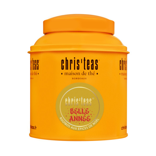 Boite Chris'teas 125g du thé Belle Année, un rooïbos aux épices de Noël