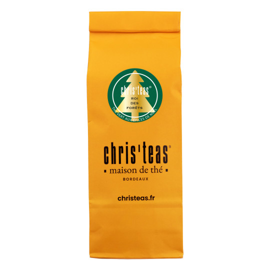 Pochette 100g de Roi des Forêts, un thé vert aux épices de Noël - Chris'teas Bordeaux