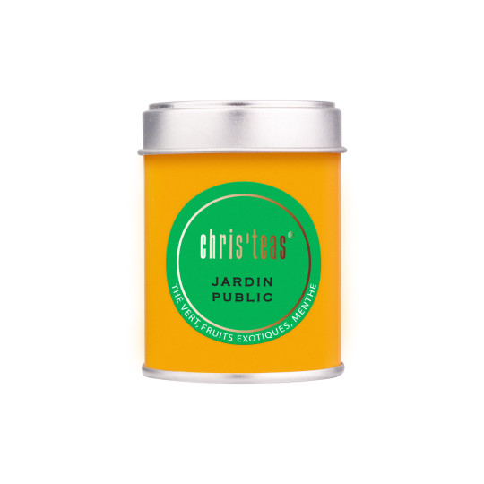 Boite Mini 30  G garnie de Jardin Public, thé vert aux fruits exotiques, ananas, feuilles de menthe Maison Chris'Teas