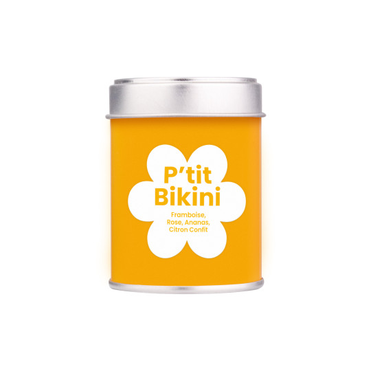 Boite découverte 30g "P'tit Bikini", une eau de fruits aromatisée à la framboise, citron, ananas et rose Chris'teas