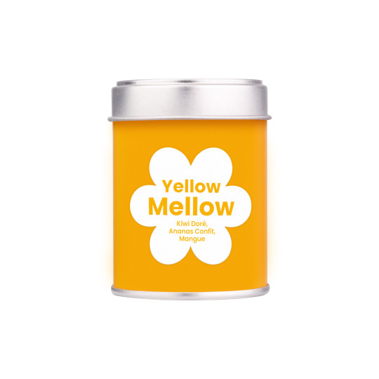 Boite découverte 30g de "Yellow Mellow", une eau de fruits aromatisée au kiwi doré, ananas confit et mangue
