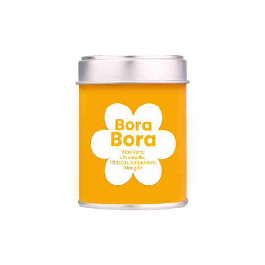 Boite découverte de 25g de Bora Bora, une eau de fruits à l'aloe vera, gingembre et mangue