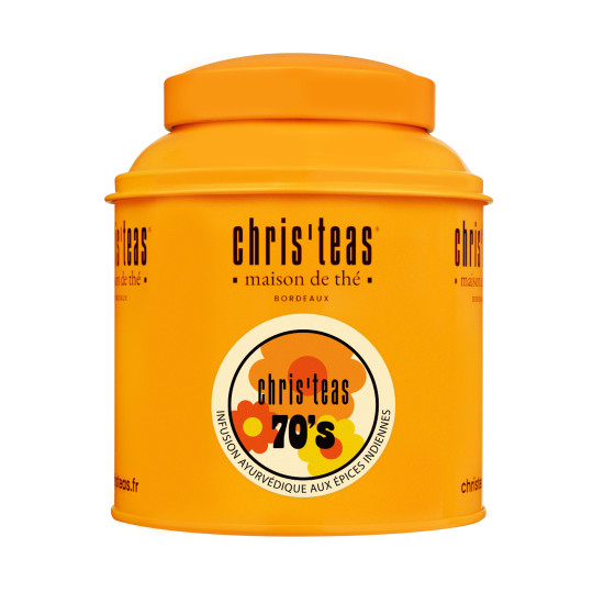 Boite Chris'teas 125g du thé Seven'teas, une tisane au gingembre - Chris'teas Bordeaux