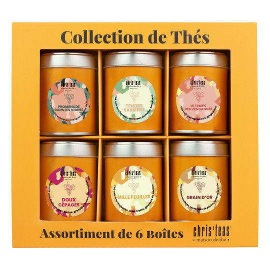 Coffret découverte de 6 thés différents : thés verts, thés noirs, thés blancs