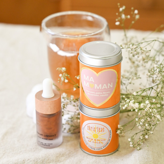 Coffret Ruchissime : 1 sérum lissant et 2 boites de thés découvertes : Ma Maman et Mon Rayon de Soleil