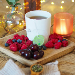 Thé "bien-être silhouette", un maté, thé vert aux fruits rouges