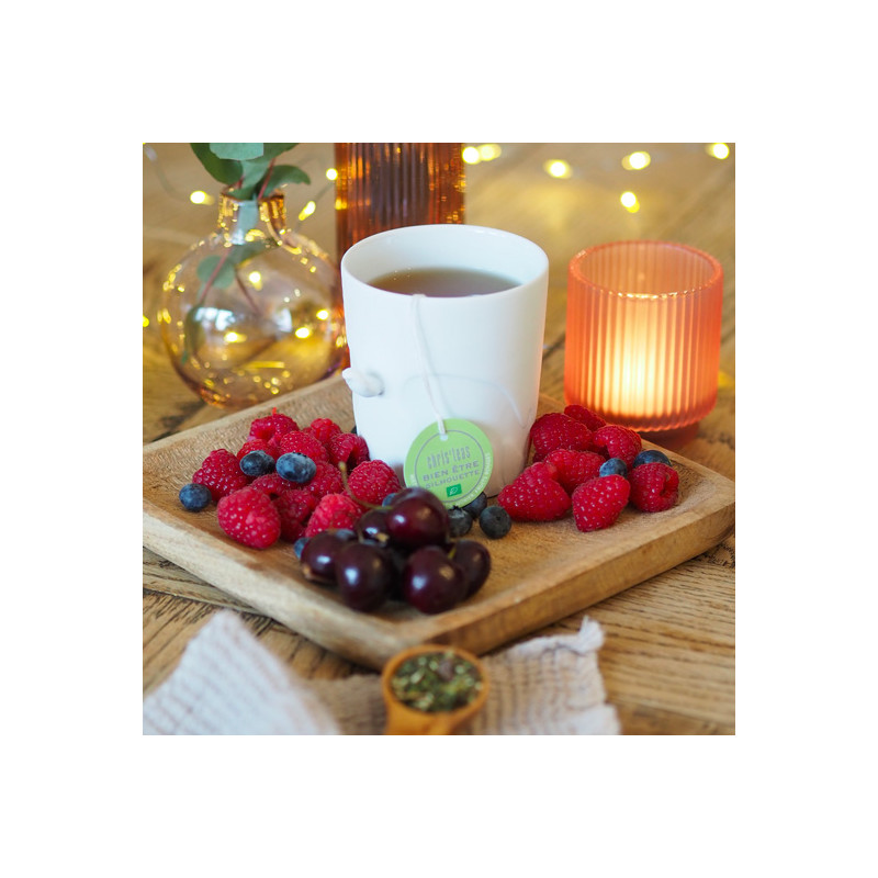 Thé "bien-être silhouette", un maté, thé vert aux fruits rouges