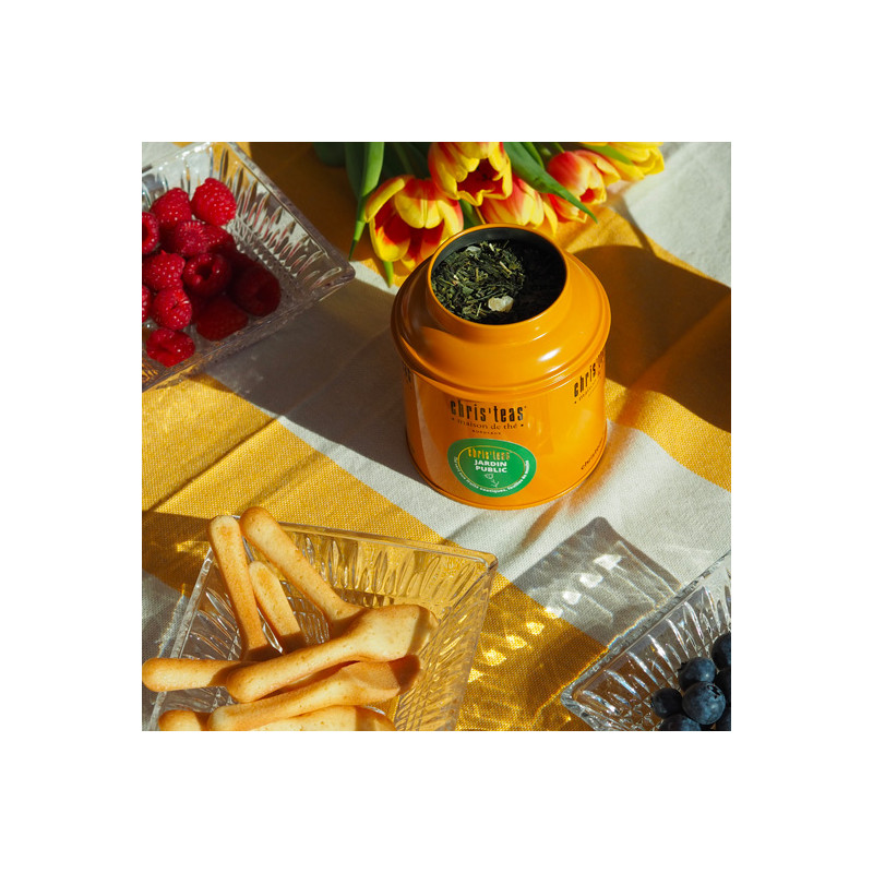 Boîte de thé vert à l'ananas Jardin Public Chris'teas