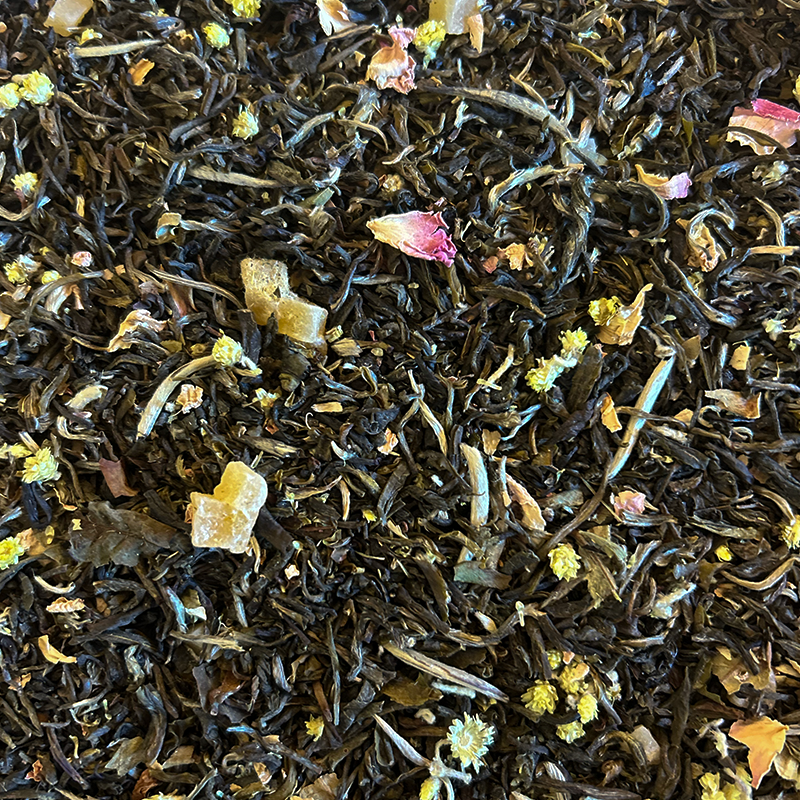 Assemblage du thé "Joyeux Anniversaire" : un thé blanc au yuzu et à la mangue