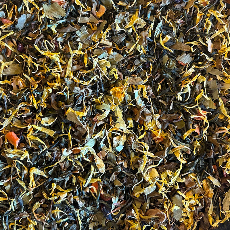 Assemblage Mirabella : un thé vert à la mirabelle à l'orange