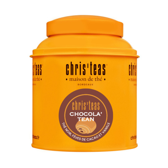 Boite Christeas 125 g :  thé noir, fèves de cacao et vanille