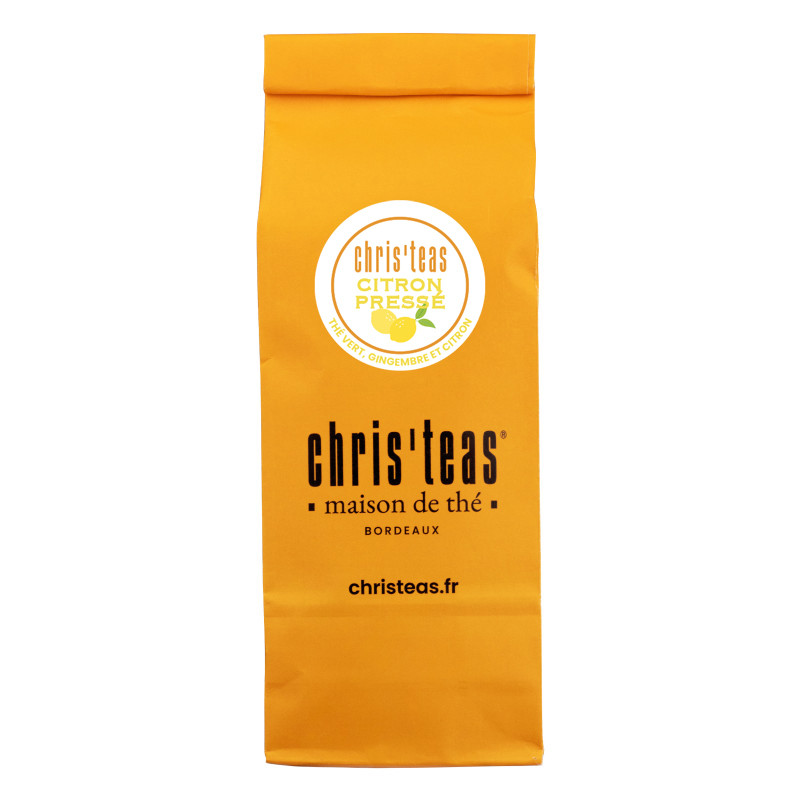 Pochette 100g du thé vert "Citron pressé", un thé de Chine au citron et gingembre - Chris'teas Bordeaux