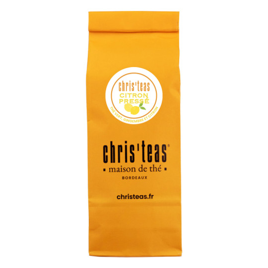 Pochette 100g du thé vert "Citron pressé", un thé de Chine au citron et gingembre - Chris'teas Bordeaux