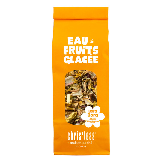 Pochette de 100g de Bora Bora, une eau de fruits à l'aloe vera, gingembre et mangue