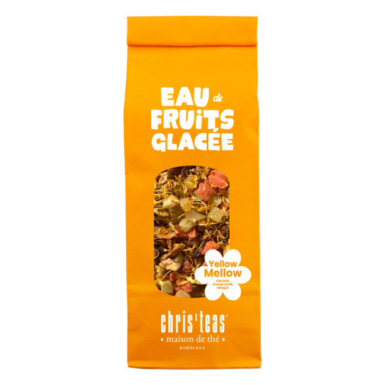 Pochette 100g de "Yellow Mellow", une eau de fruits aromatisée au kiwi doré, ananas confit et mangue