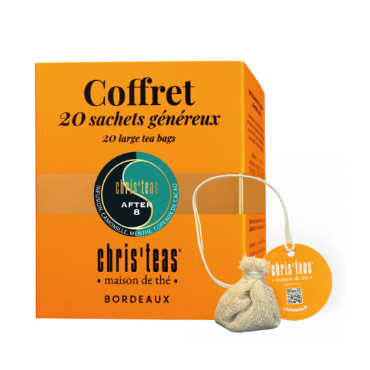 Coffret 20 sachets généreux : after eight, infusion camomille, menthe et chocolat