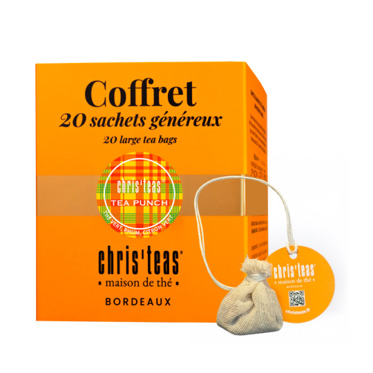 Coffret de 20 sachets de thé vert rhum citron Tea Punch Chris'teas