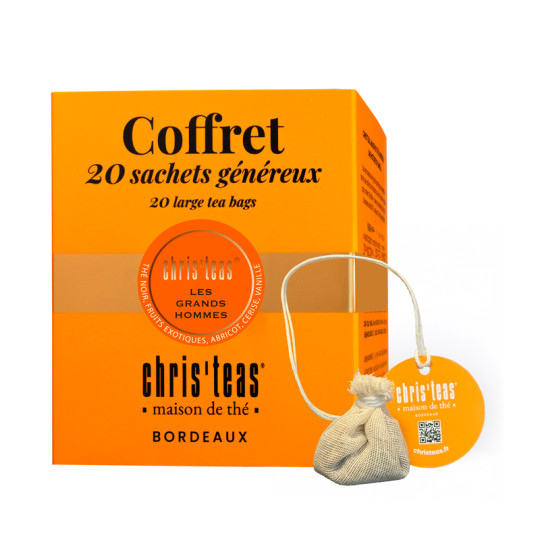 Coffret 20 sachets généreux du thé noir Les Grands Hommes Chris'teas
