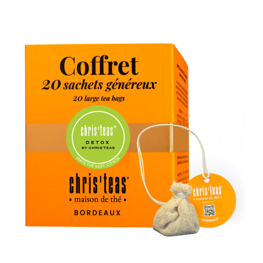 Coffret 20 sachets généreux du thé détox : maté, écorces d'orange et de citron vert