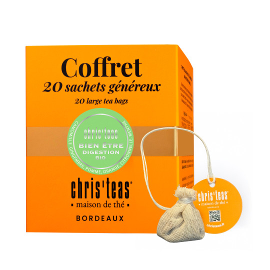 Coffret 20 sachets généreux du thé "Bien-Être Digestion", camomille et gingembre