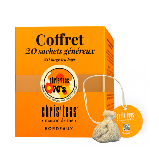 Coffret 20 sachets généreux du thé Seven'teas, une tisane au gingembre - Chris'teas Bordeaux