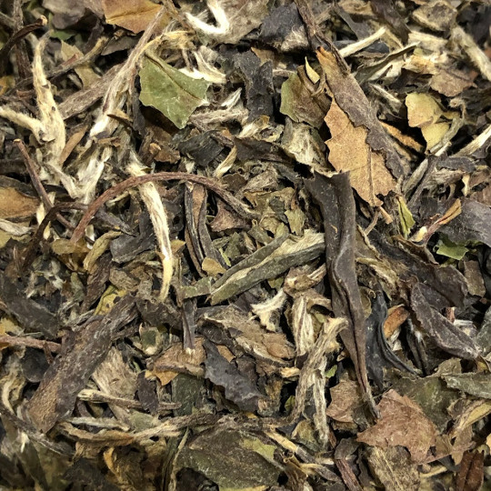 Assemblage du thé en vrac Forêt d'Automne, un thé blanc nature