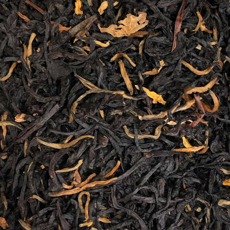 Feuilles de thé noir à la mangue en vrac