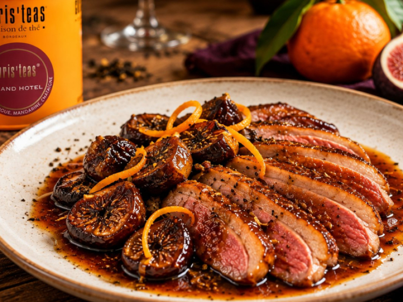 Magret de canard aux figues et au thé Grand Hôtel